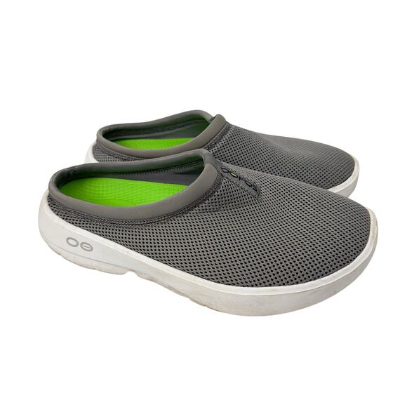 Oofos Shoes Men's Size 8 Oocoozie Sport Mule Slip On Gray White Recovery - Picture 1 of 8